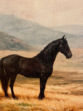 Western horse landscape canvas art print, Equestrian home decor