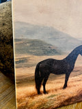Western horse landscape canvas art print, Equestrian home decor
