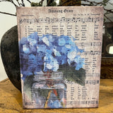 Amazing Grace printed canvas art with hydrangeas