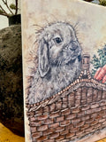 Bunny canvas art print, Easter home decor
