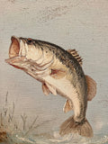 Vintage inspired Bass fish canvas art print