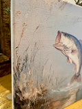 Vintage inspired Bass fish canvas art print