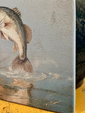 Vintage inspired Bass fish canvas art print