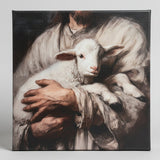 Jesus holding a lamb canvas art print