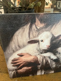 Jesus holding a lamb canvas art print