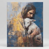 Jesus holding a Lamb Christian canvas art print