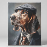 Hound dog portrait, whimsical canvas art print