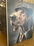 Hound dog portrait, whimsical canvas art print