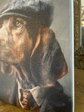 Dachshund dog portrait, whimsical canvas art print