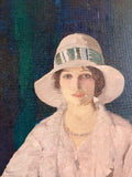 Vintage woman Portrait canvas art print