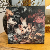 Bunny family in  flowers