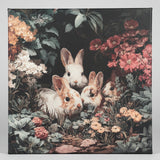 Bunny family in  flowers