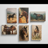 Equestrian art set of 6 matchboxes
