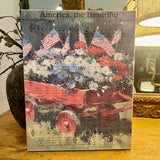 America The Beautiful song lyrics floral canvas art print