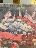 America The Beautiful song lyrics floral canvas art print