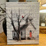 Daddy's Hands with cardinal song music canvas art print