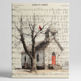 Daddy's Hands with cardinal song music canvas art print