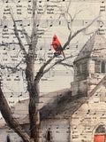 Daddy's Hands with cardinal song music canvas art print