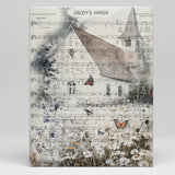 Daddy's Hands with butterflies song music canvas art print