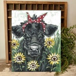 Black Cow Farmhouse Art Wall Decor Print