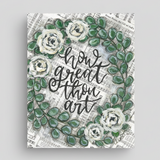 How Great Thou Art Sheet Music with Flowers Canvas Art Print