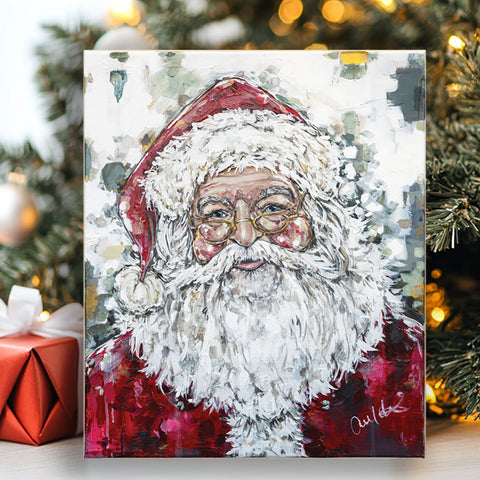 Santa Claus canvas art print, Seasonal home decor