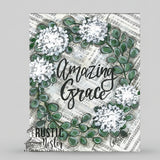 Amazing Grace Sheet Music with Flowers Canvas Art Print