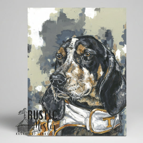 TN Vols canvas art print, Smokey the dog home decor – Rustic