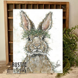 Easter bunny canvas art print, spring home decor, nature art, Rabbit art