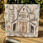 Rustic Barn  canvas art block, shelf sitter