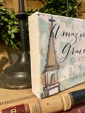 Amazing Grace hymn canvas art shelf sitter