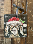 Christmas goat ornament,  Stocking tag,  Gift tage