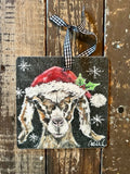 Christmas goat ornament,  Stocking tag,  Gift tage