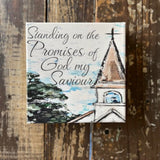 Old church steeple canvas art  shelf sitter