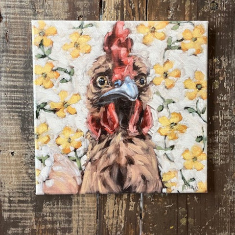 Brown Rooster Canvas Art Print