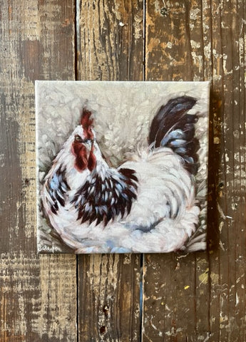 Chicken art canvas art print