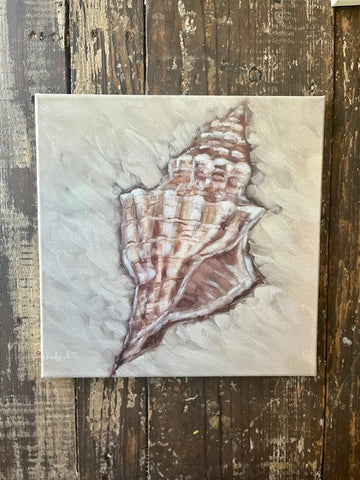 Seashell canvas print, Coastal theme decorationg, Ocean decor