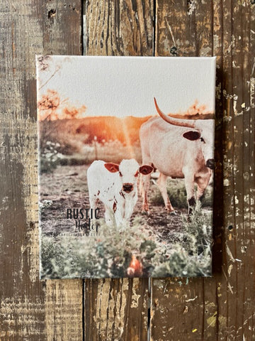 Texas Longhorn canvas