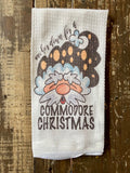 front view customized anchor down for a commodore christmas hand towel